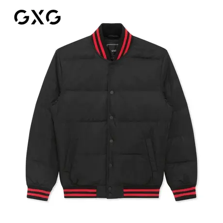 【特价】GXG男装 冬季黑色休闲短款青年羽绒服外套GY111321G商品大图