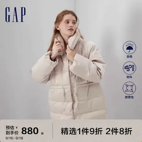 Gap女装冬季2023新款防风宽松中长收腰羽绒服720900时尚保暖外套图片