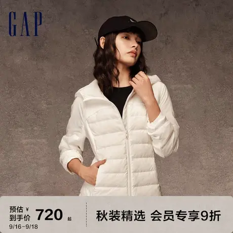 Gap女装冬季2023新款LOGO修身保暖连帽羽绒服811082时尚轻薄外套图片