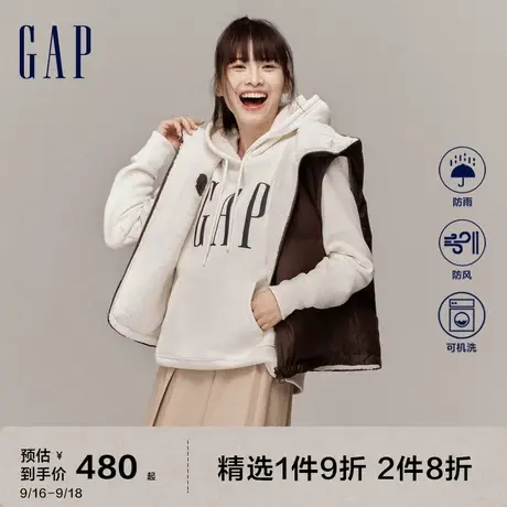 【双11预售】Gap女装2023冬季新款两面穿防风仿羊羔绒马甲720917图片