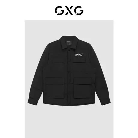 GXG男装 商场同款黑色羽绒服 21年冬季新品 棋盘格系列图片