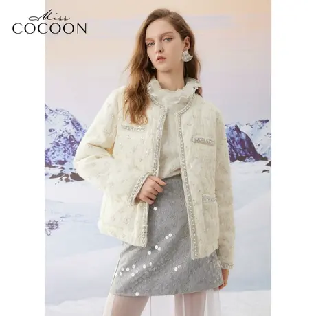 missCOCOON千金玛德琳2023冬装新款女装简约时尚香风羽绒服商品大图