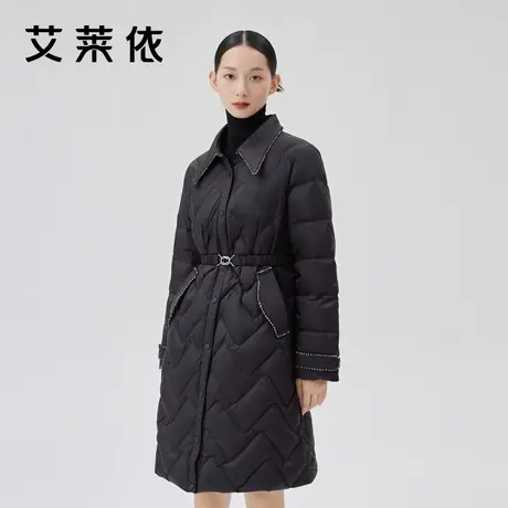 【直播专享】艾莱依小香风羽绒服女装2022冬新款复古收腰高级外套图片