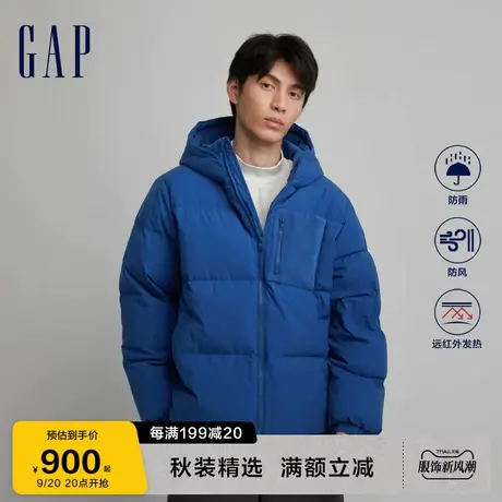 【双11预售】Gap男女装冬季2023新款LOGO防风雨连帽外套720840图片