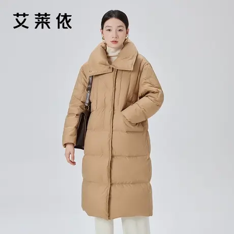 艾莱依立领羽绒服冬季女2023新款鸭绒长款设计感小众气质韩系外套图片