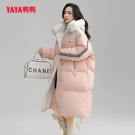 鸭鸭羽绒服女秋冬新品款韩版时尚长款保暖外套图片