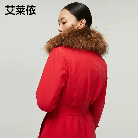 艾莱依商场同款冬季品牌大毛领质感风衣式羽绒服女6020401268图片