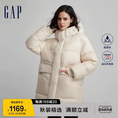 Gap女装冬季2023新款LOGO防水宽松廓形羽绒服811080保暖面包服图片