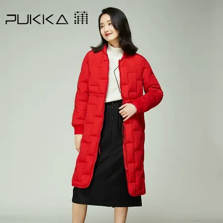 蒲PUKKA 白鸭绒羽绒服女2022冬装新款设计感中长款外套商场同款图片