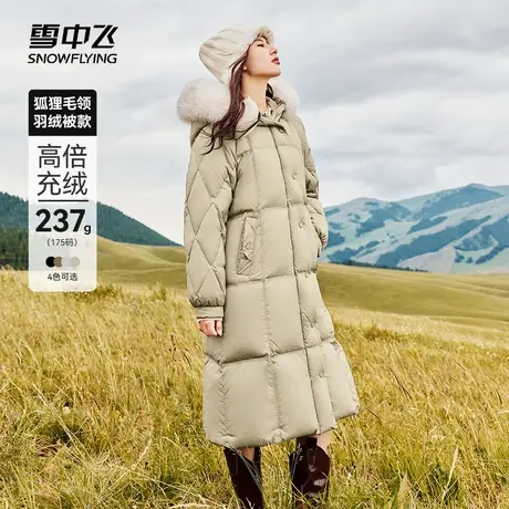 雪中飞2023秋冬新款女士加厚狐狸毛领长款羽绒服保暖外套图片