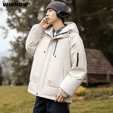 VIISHOW保暖加厚90%鸭绒羽绒服男士冬季三防户外防风连帽外套男生图片