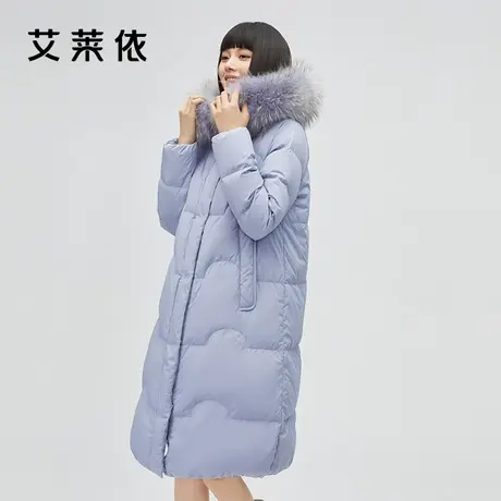 艾莱依大毛领羽绒服女商场同款冬季新款时尚中长款大牌加厚外套图片