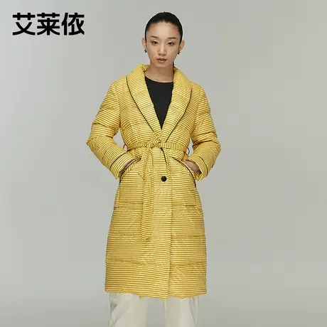 艾莱依官方正品冬季品牌时尚简约居家服中长款保暖加厚羽绒大衣女图片