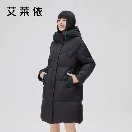 艾莱依秋冬季羽绒服女2022年新款设计感小众鸭绒中长款时尚外套潮图片