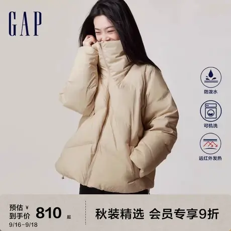 Gap女装冬季2023新款LOGO廓形绗缝面包型羽绒服720893保暖外套商品大图