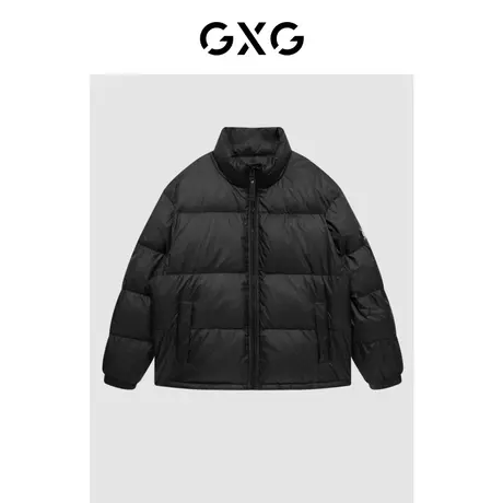 【新款】GXG男装 生活系列冬季棋盘格系列黑色羽绒服GC111029J图片