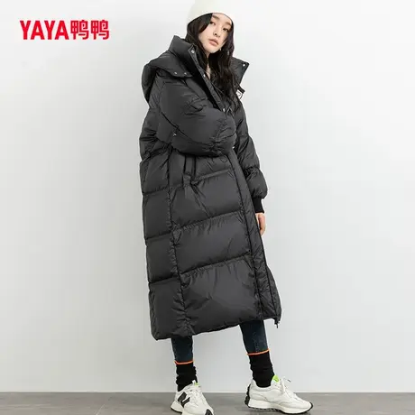 鸭鸭长款羽绒服女2023年冬季新款长款过膝面包服韩版气质宽松外套图片