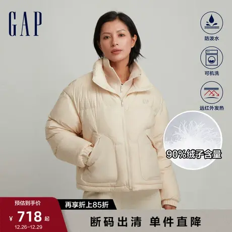 【断码优惠】Gap女装冬季新款短款高领宽松羽绒服保暖外套811077图片