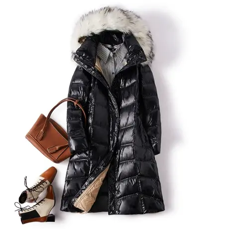 长款厚羽绒服女装冬装2022年新款韩版时尚气质成熟黑色中长款外套图片