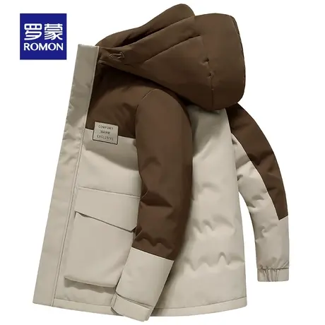 【鹅绒】罗蒙加厚羽绒服男装中长款2023冬季新款品牌正品保暖外套图片