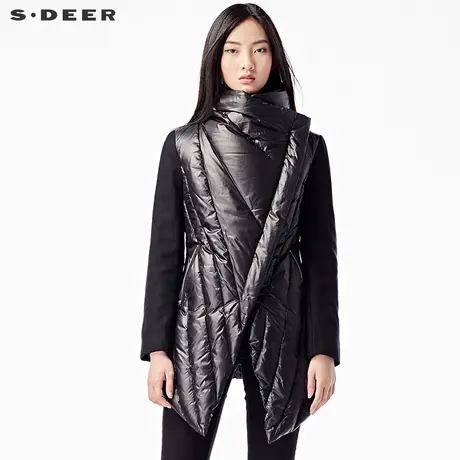 sdeer圣迪奥女装设计感拼接面料时尚羽绒服S13482471图片