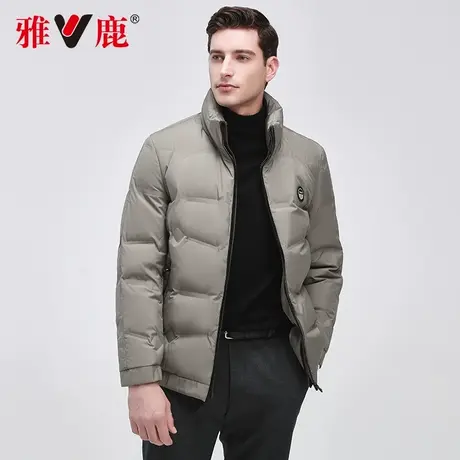 雅鹿冬季短款商务立领羽绒服男2023新款中年男士鸭绒加厚保暖外套图片