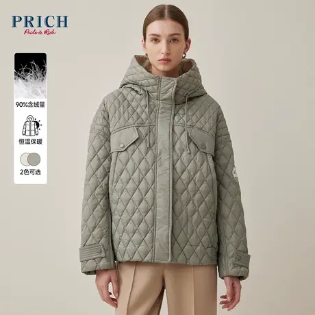 【直播专享】PRICH商场同款羽绒服秋冬新款90%白鸭绒廓形外套女款图片