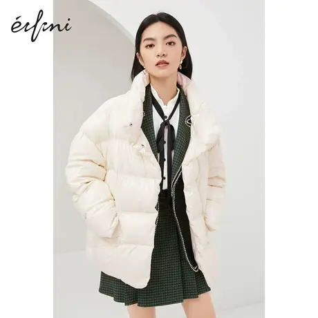 伊芙丽短款白色羽绒服女2020冬季新款韩版立领加厚保暖外套面包服商品大图