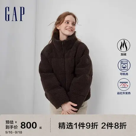 Gap女装冬季2023新款高领宽松仿羊羔绒羽绒服720897时尚保暖外套商品大图